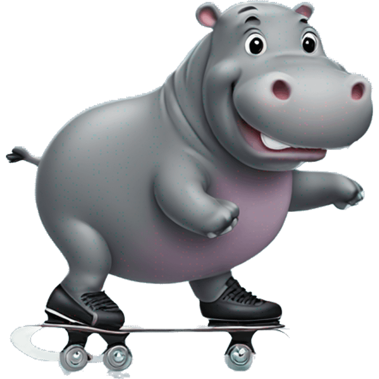 Hippo ice skating  emoji