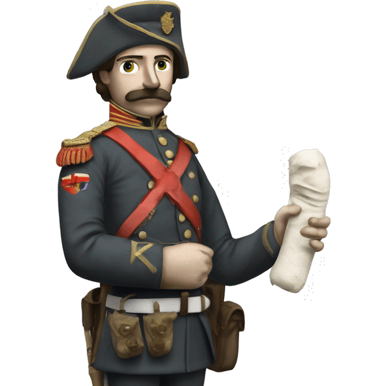 soldier in the Crimean War with a plaster cast on his arm emoji