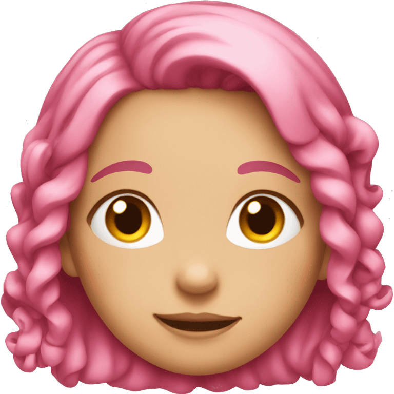 Girl with pink hair and ribbons emoji