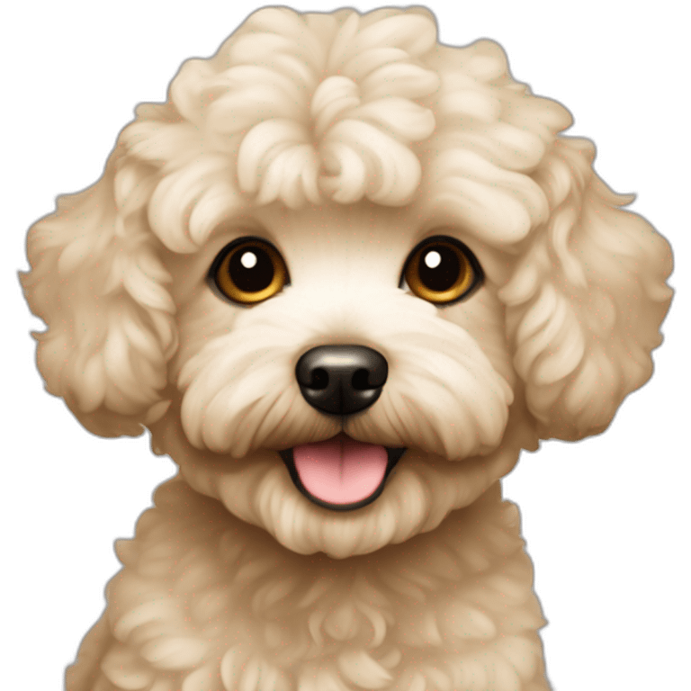 very light beige short-haired maltipoo with light brown ear emoji