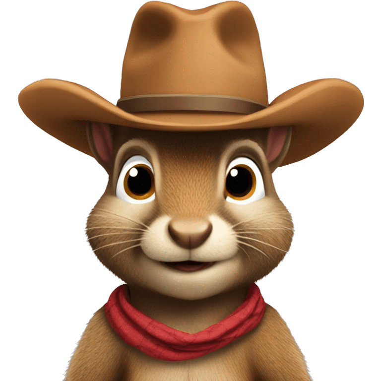 Funny Cowboy squirrel (head only no body)  emoji