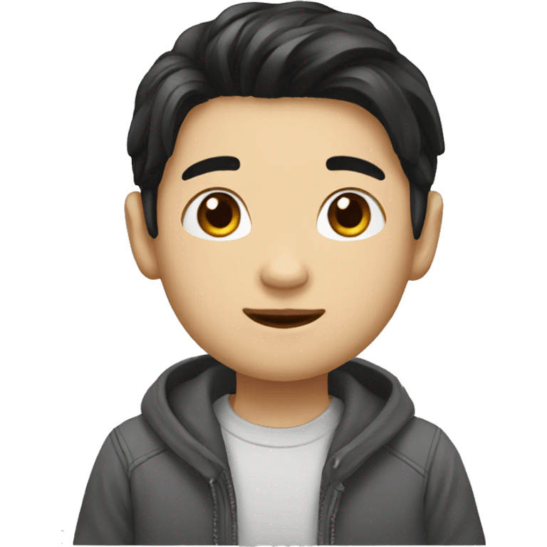 asian long black hair boy emoji