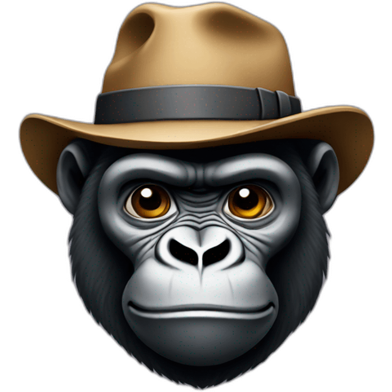 Gorilla with a hat emoji