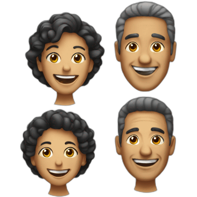 icon of three latin american people smiling emoji