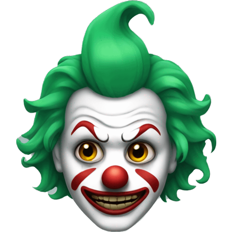 evil clown with green hair  emoji