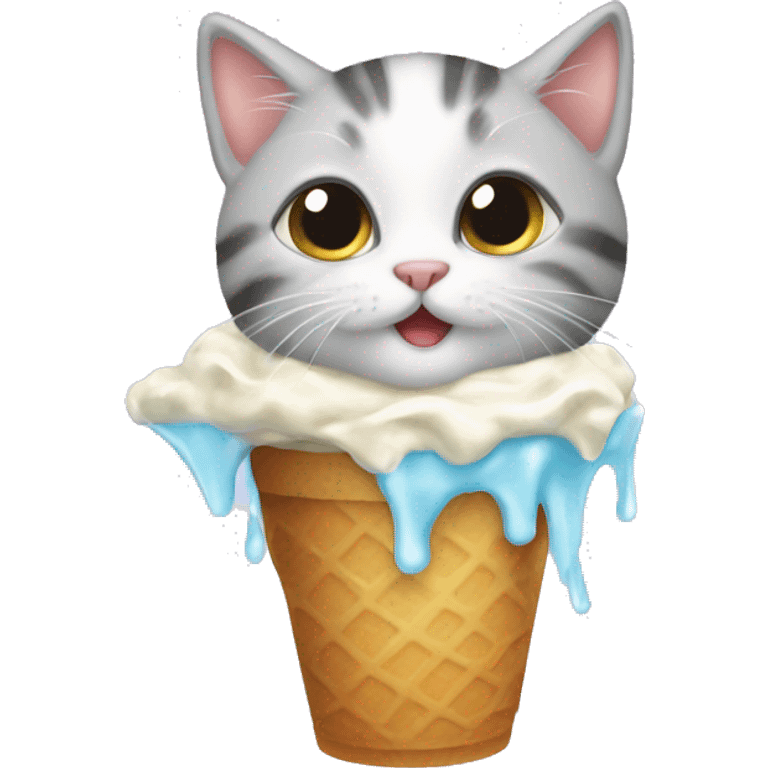 kitten with a icecrea emoji