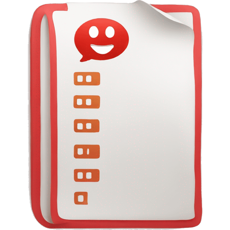 white true checklist with red color background emoji