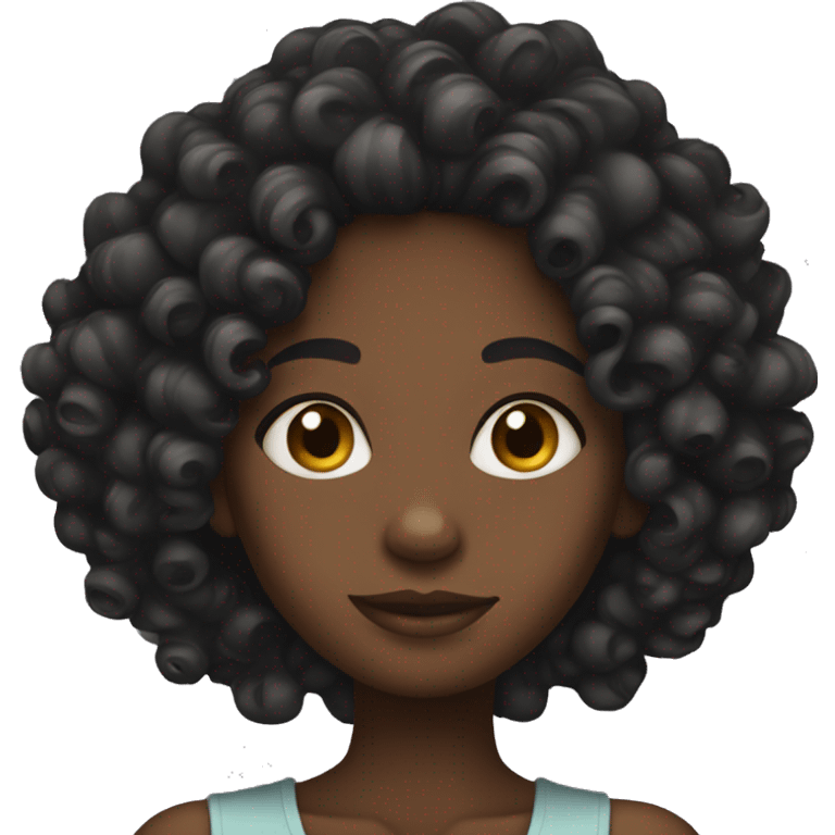 Black girl with curls emoji