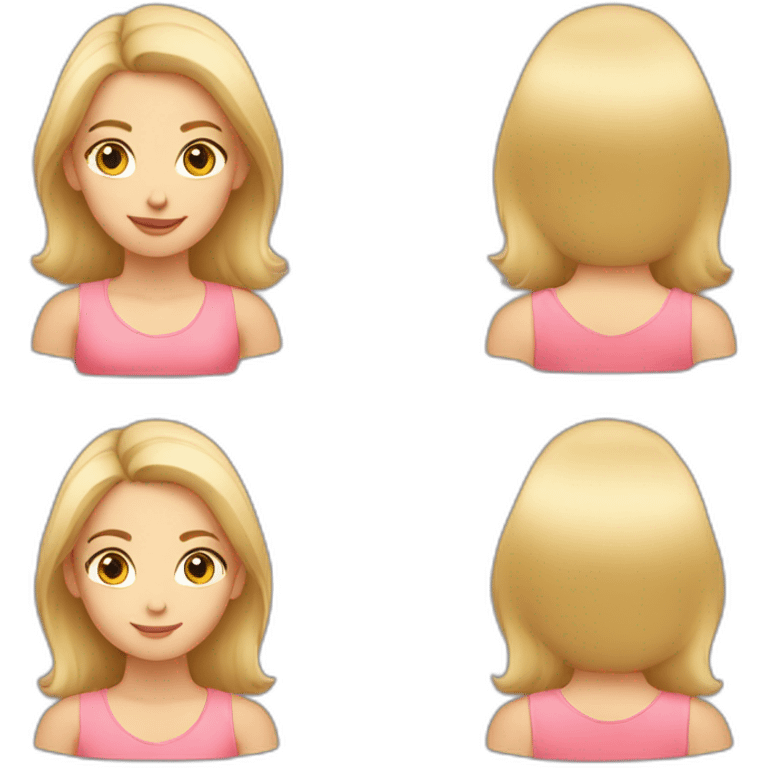 cute blonde caucasian daughter salmon top emoji