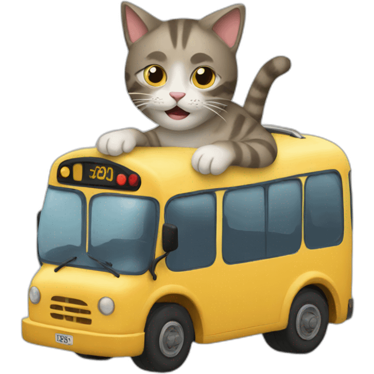 Cat driving a bus emoji