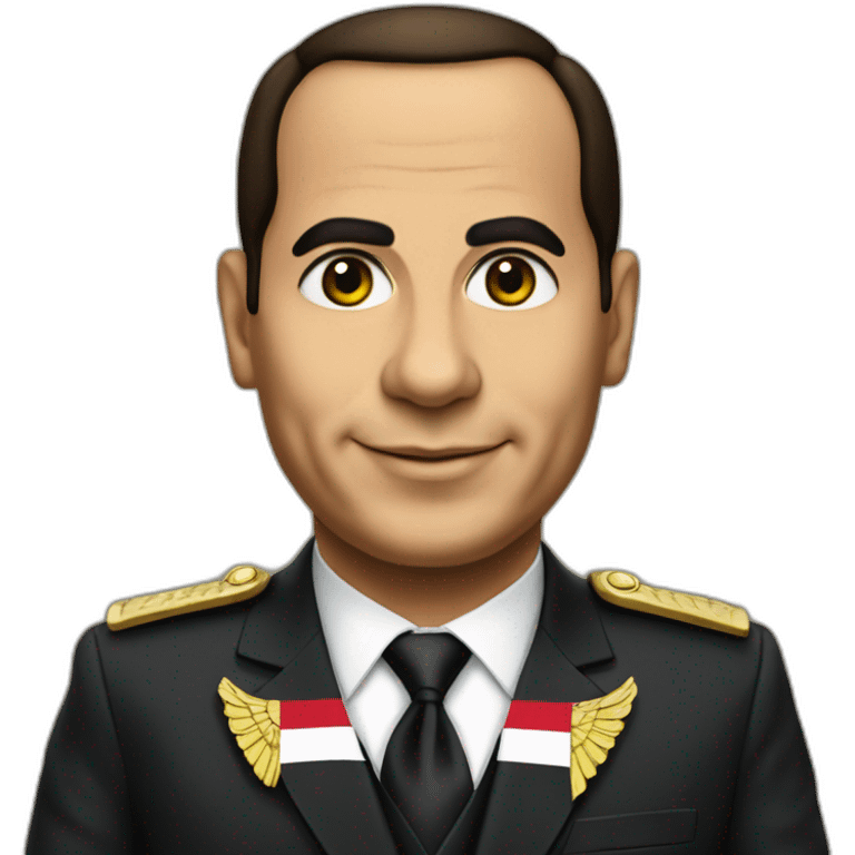 Egyptian President Al Sisi in a suit with egyptian flag emoji