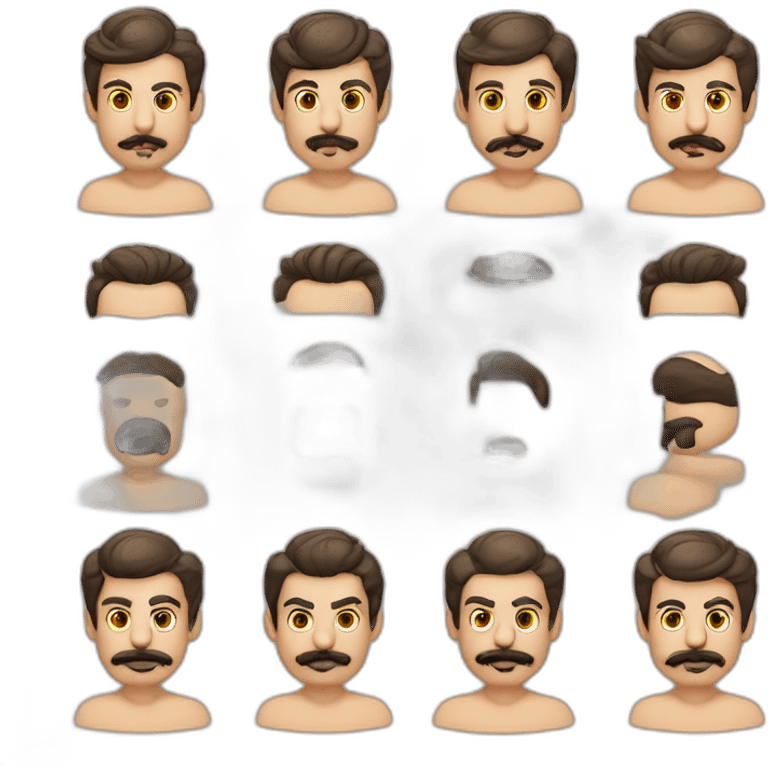 hombre calvo de cara alargada y labios pequeños, moreno de piel clara sin barba ni bigote emoji