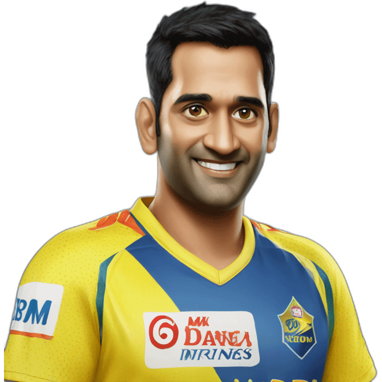 Mahendra Singh Dhoni in Chennai Super Kings Jersey emoji