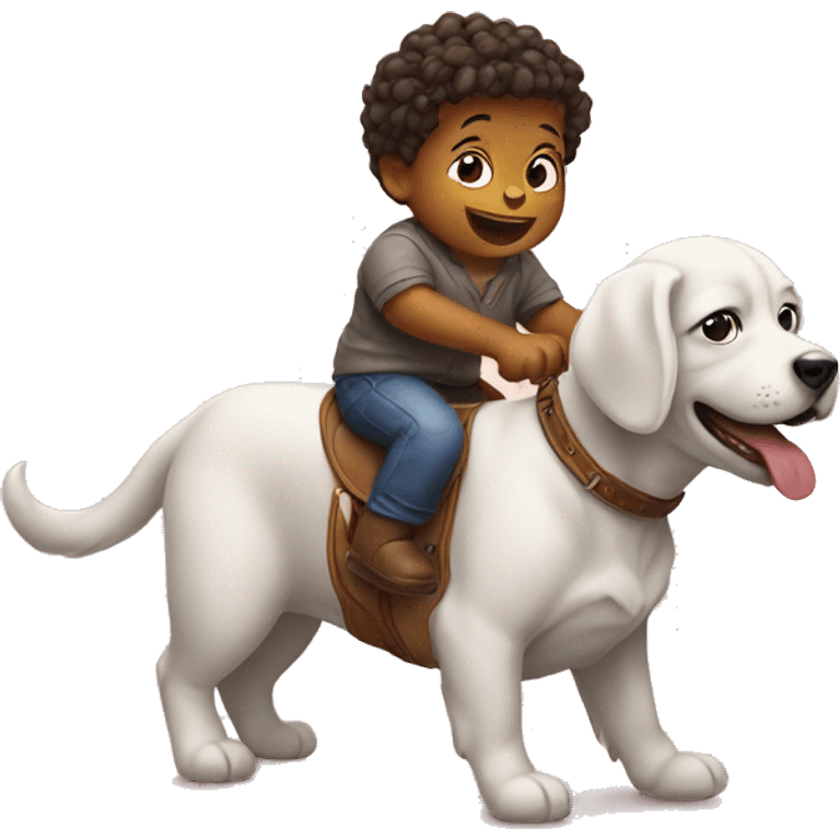 Baby riding a dog emoji