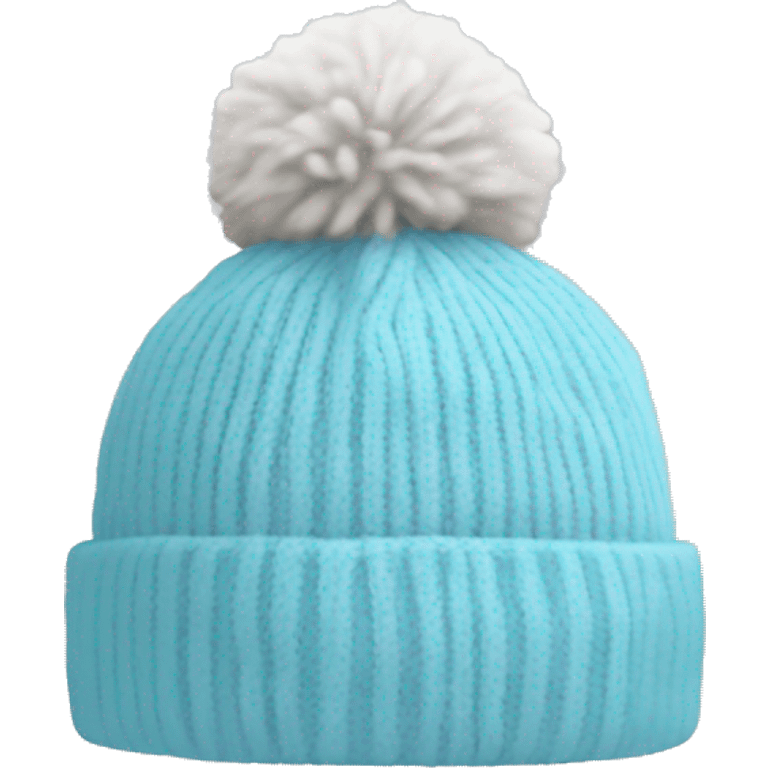 Hat with pompom light Blue  emoji