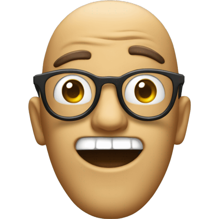 Una cara con gafas sacando la lengua  emoji