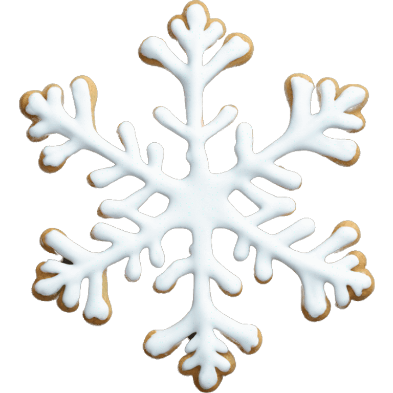 Christmas cookie snowflake shape blsck emoji