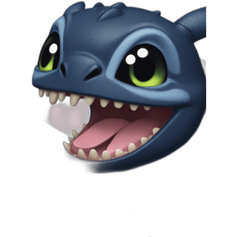 Stitch and Toothless together emoji