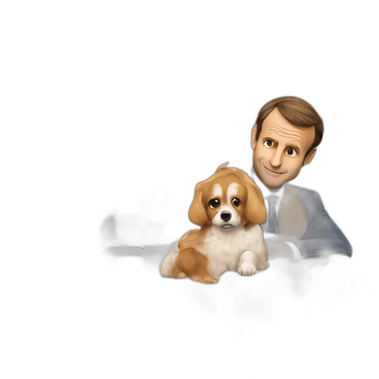 Macron entrain de faire le chien emoji