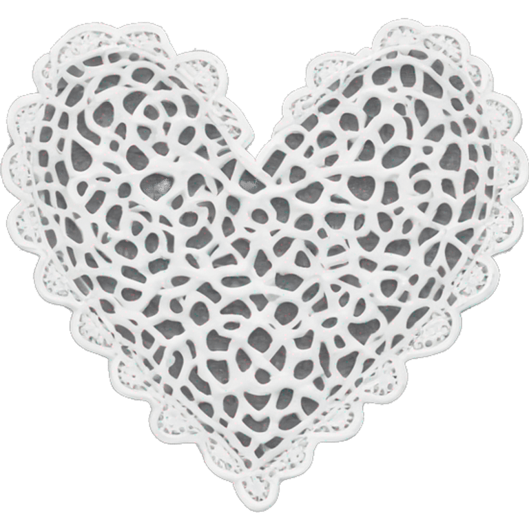 a white lace heart  emoji