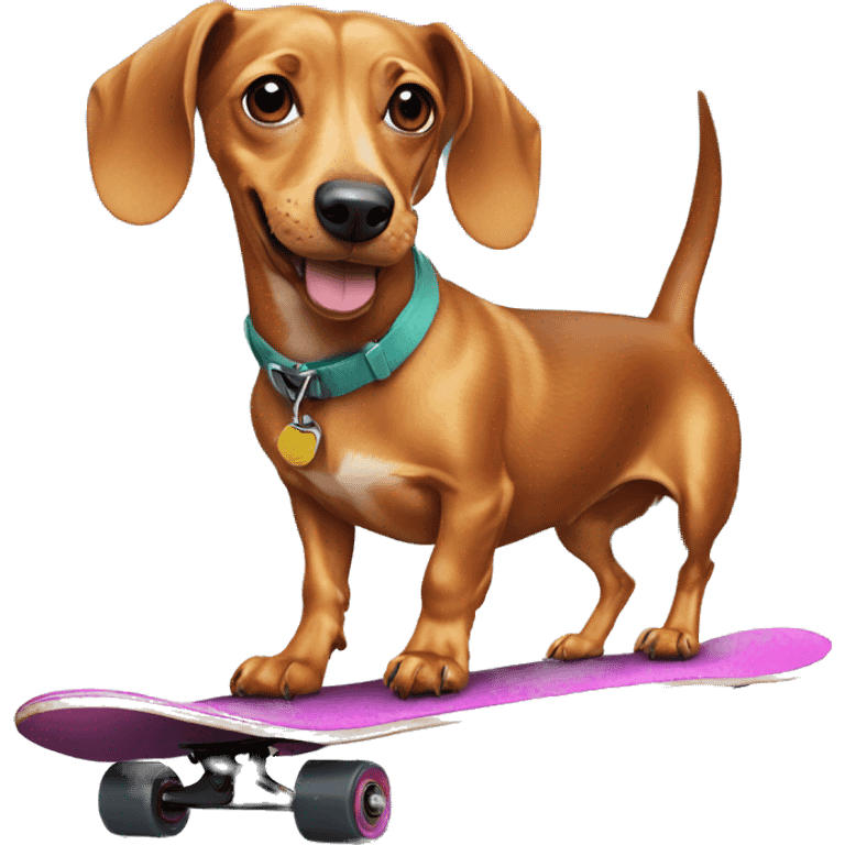 weiner dog on a skateboard emoji