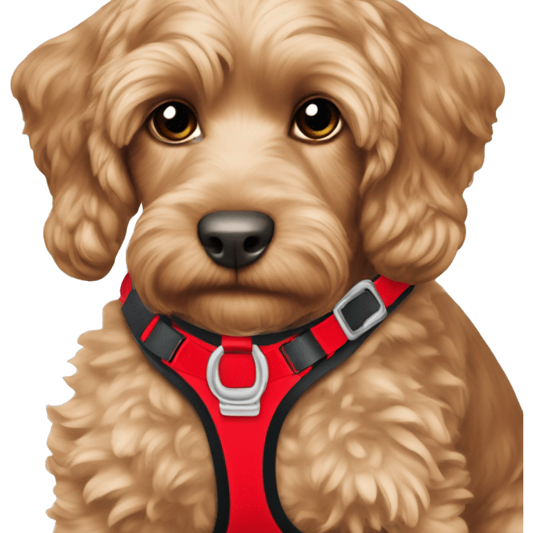 Cockapoo in red harness emoji