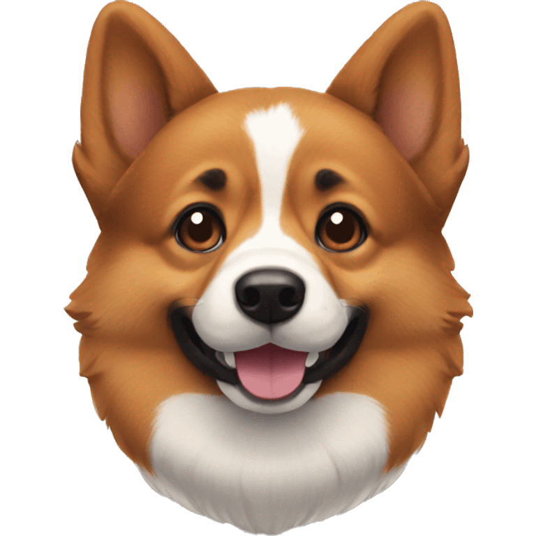 cute dark corgi head emoji