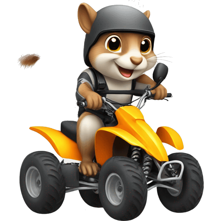 Squirrel on a racing atv emoji