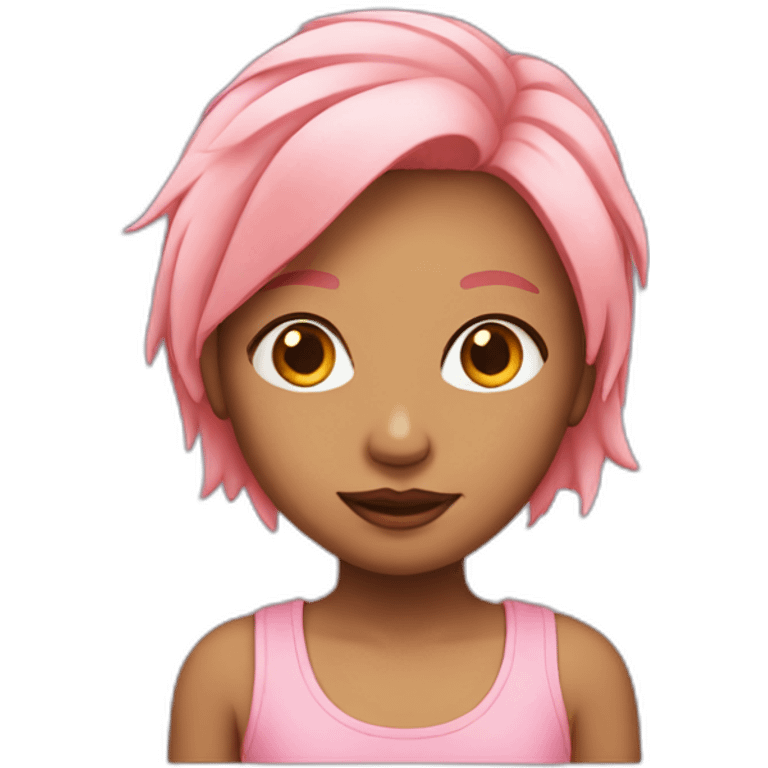 Girl-peach with pink hair emoji