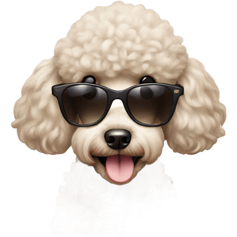 A poodle wearing sun glasses emoji