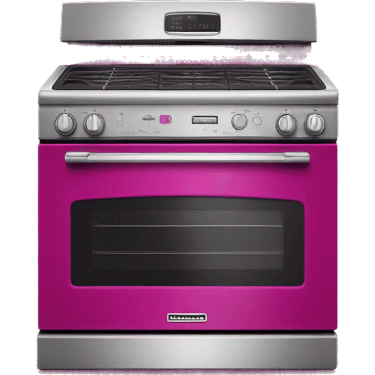 Realistic fuschia kitchenaid oven isolated.  emoji