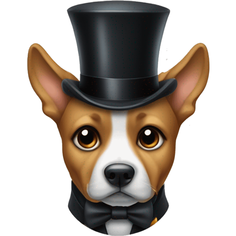 Dog being a proper gentleman and wearing a top hat and monocle emoji