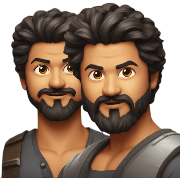 thalapathy vijay with long beard villain emoji