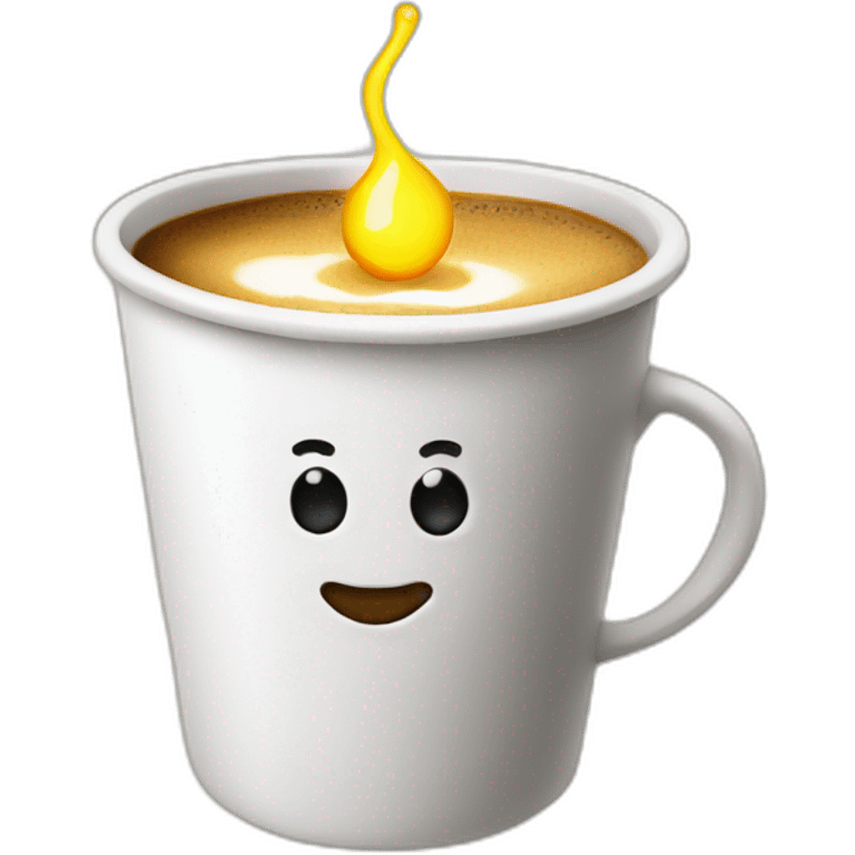 coffee cup with a light bulb on it emoji