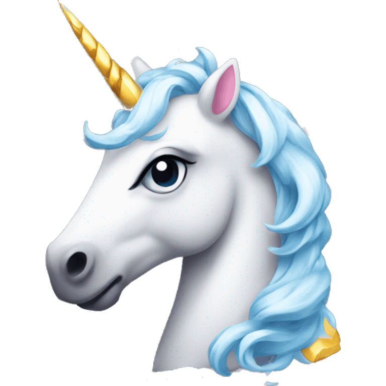 Unicorn surrounded by diamonds emoji