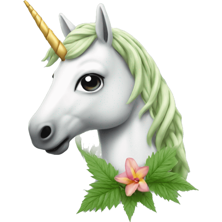 Un unicornio con marihuana  emoji