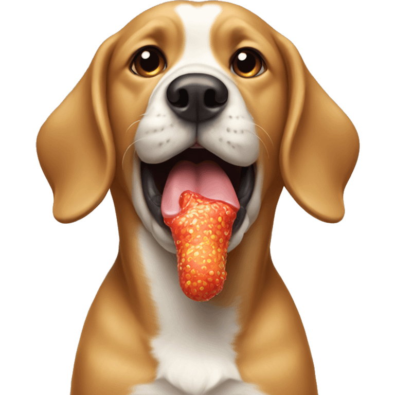 Dog licking pop emoji