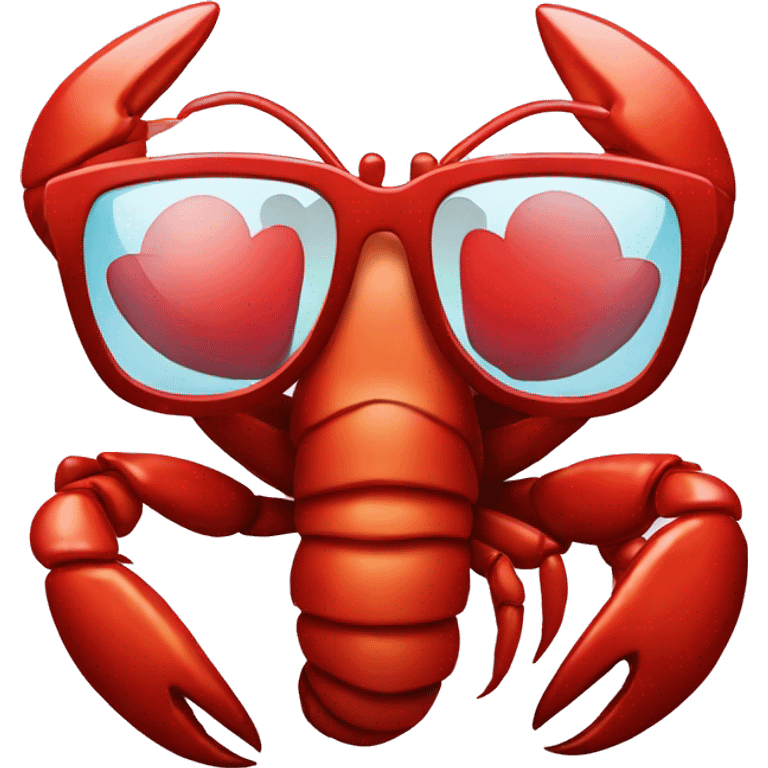 Lobster with glasses and heart emoji