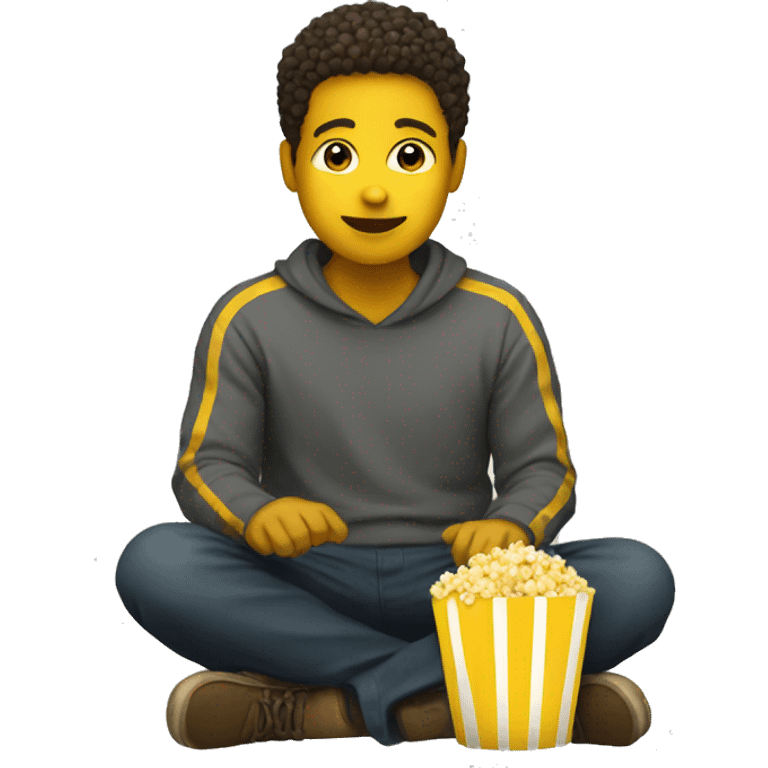 Sitting with popcorn yellow emoji  emoji