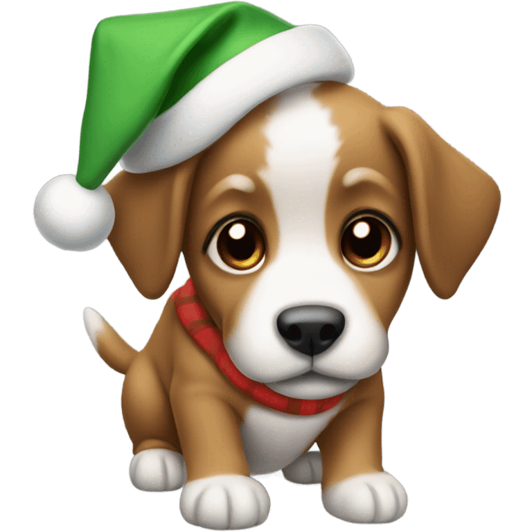 Christmas puppy emoji