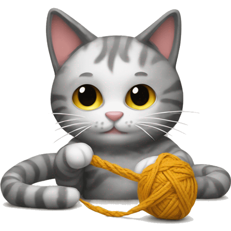 cat crocheting emoji