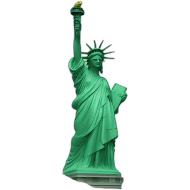 statue of liberty on a wave emoji