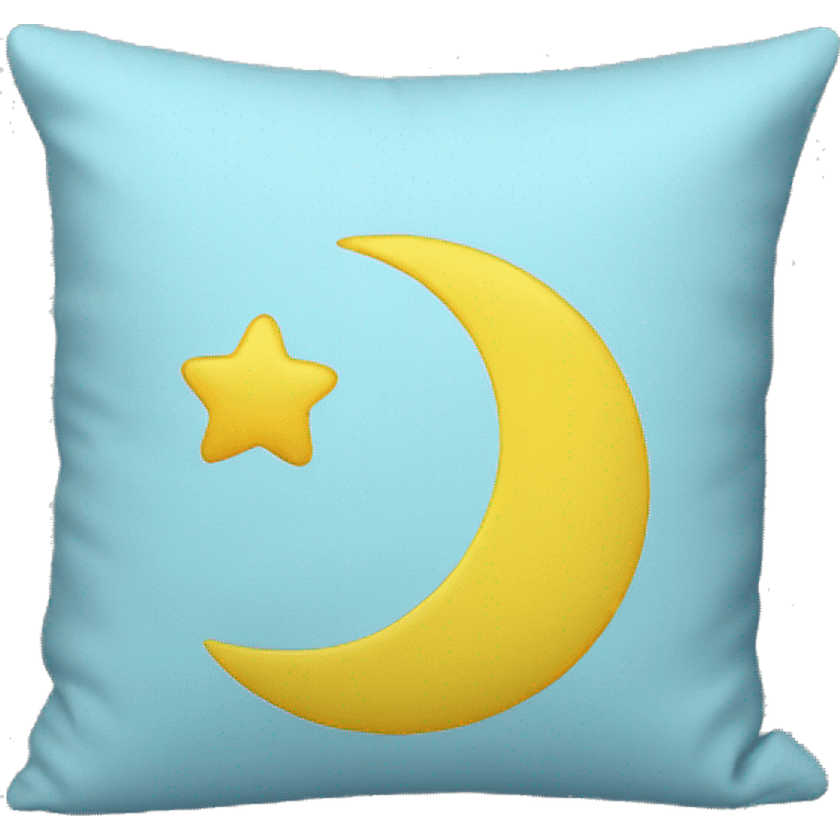 Light blue pillow with yellow moon pattern  emoji