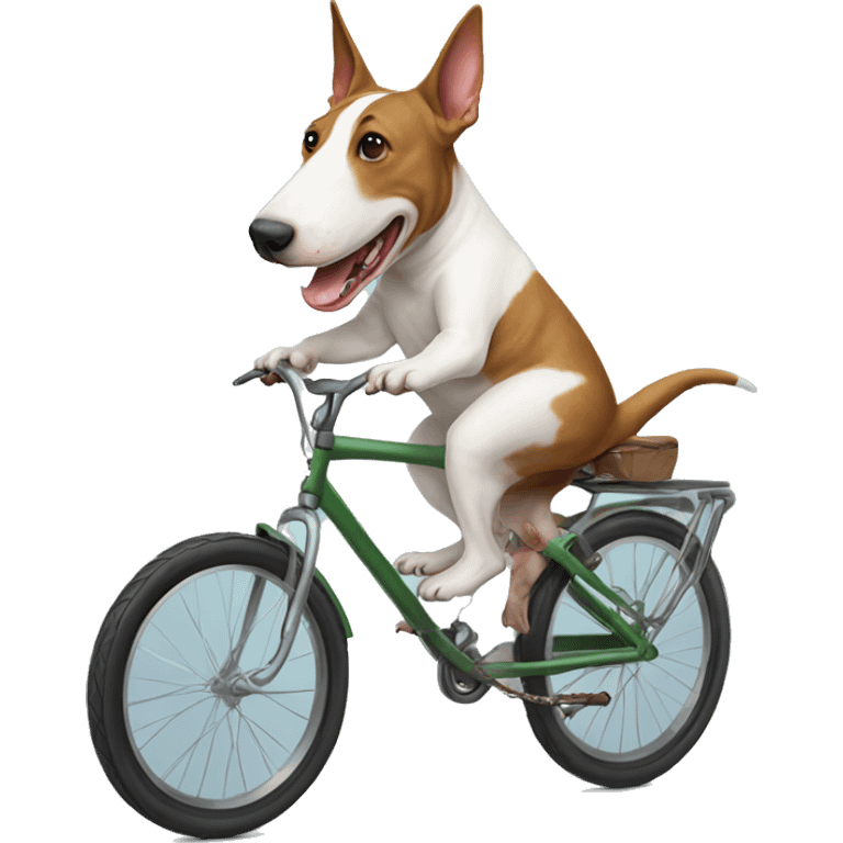 English bull terrier riding a bike emoji