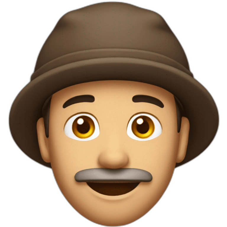 Homme brun avec un beret emoji