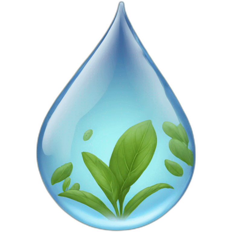 water drop-smoke-herb emoji