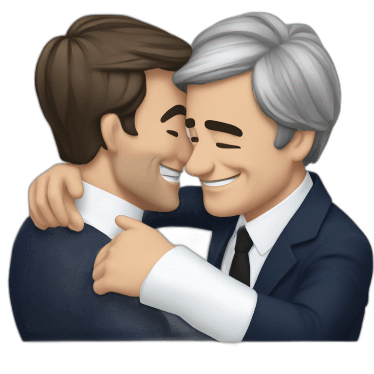 fillon and macron hugging emoji