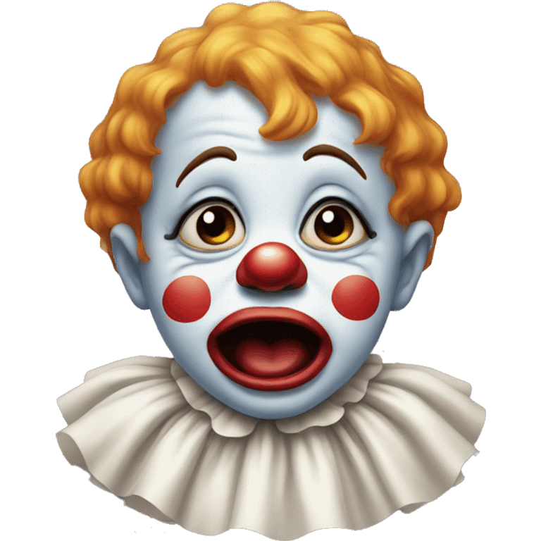 Crying baby clown emoji