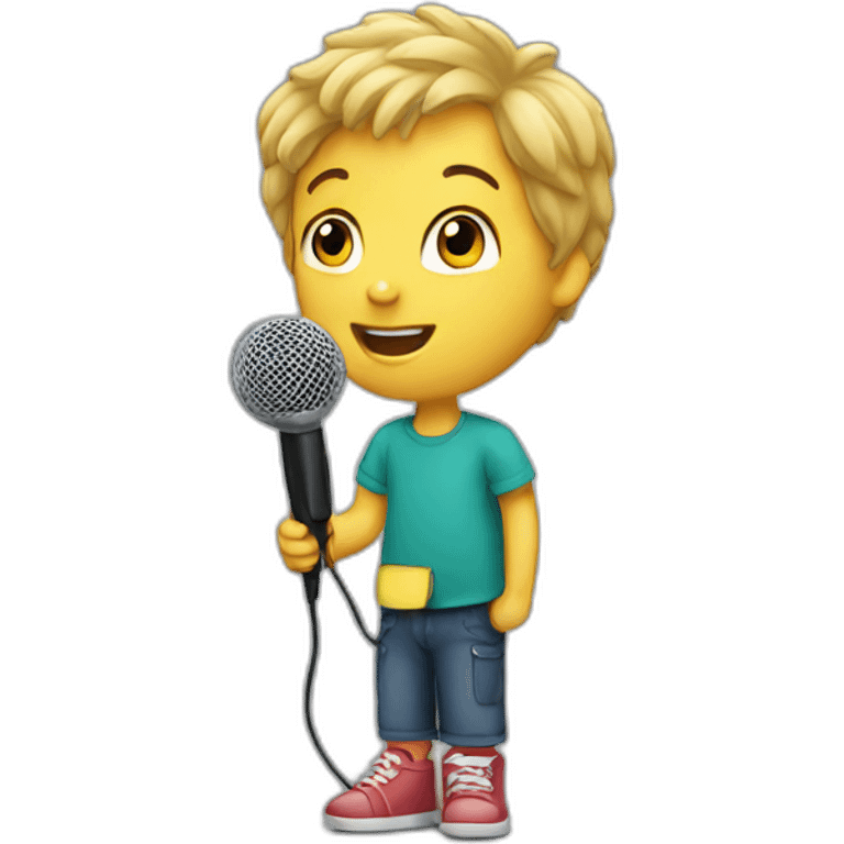 children with microphones emoji