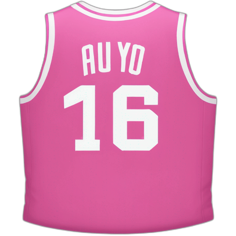 Maillot de basket rose avec le numéro 16 emoji